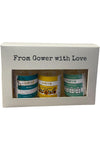 Gwyr Gin Miniature Gift Set 3 pack From Gower with Love