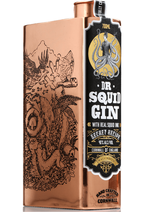 Dr Squid Gin in Copper Flask